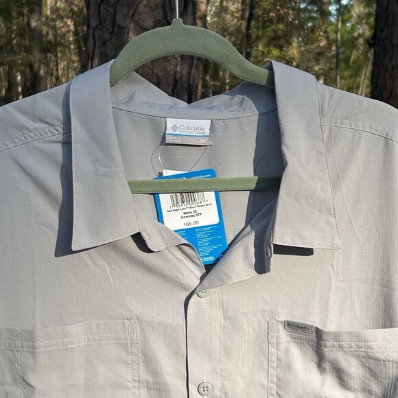 NEW Columbia Omni-Shade Red Eagle Lake Men's Short Sleeve Shirt Size 3X - Gray - Picture 2 of 12